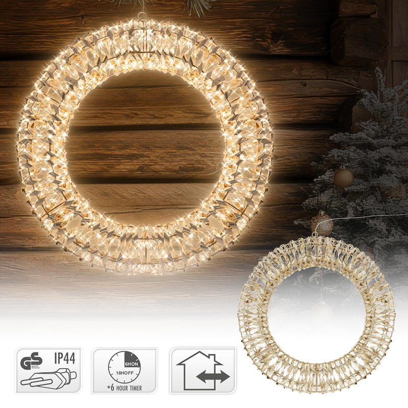 Lichterkranz für Weihnachten 58 cm warmweiß 960 LEDs IP44 Innen/Außen Lichterkranz für Weihnachten 58 cm warmweiß 960 LEDs IP44 Innen/Außen