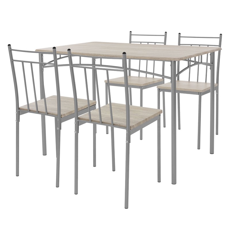 Essgruppe für 4 Personen 5-teilig mit Esstisch und 4 Stühlen Eiche hell aus Holz ML-Design Essgruppe für 4 Personen 5-teilig mit Esstisch und 4 Stühlen Eiche hell aus Holz ML-Design