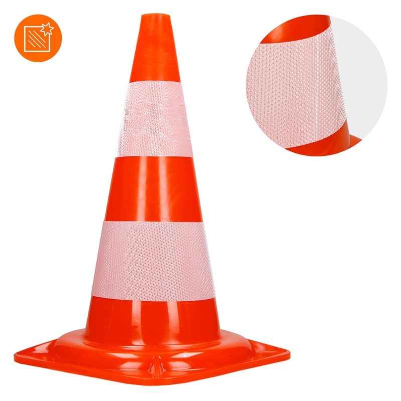 3er Set Verkehrskegel Pylone Warnkegel Verkehrshütchen 47 cm Orange/Weiß