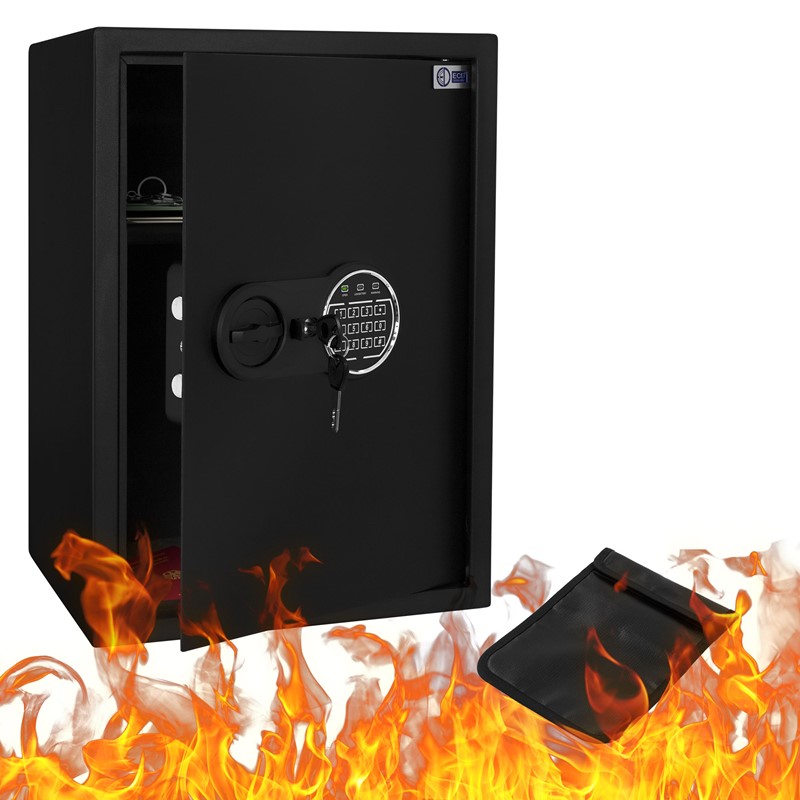 Safe Tresor 43L aus Stahl mit Elektronikschloss, Notschlüsseln und feuerfester Tasche Safe Tresor 43L aus Stahl mit Elektronikschloss, Notschlüsseln und feuerfester Tasche
