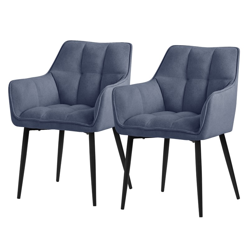 Esszimmerstuhl 2er Set Blau aus Frotteestoff mit dickem gepolsterter Sitz ML-Design Esszimmerstuhl 2er Set Blau aus Frotteestoff mit dickem gepolsterter Sitz ML-Design