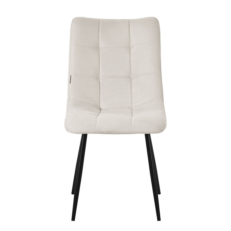 Esszimmerstühle 2er Set Beige Küchenstuhl mit Polyesterbezug und Stahlbeinen ML-Design