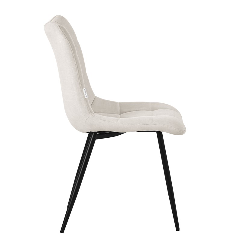 Esszimmerstühle 2er Set Beige Küchenstuhl mit Polyesterbezug und Stahlbeinen ML-Design