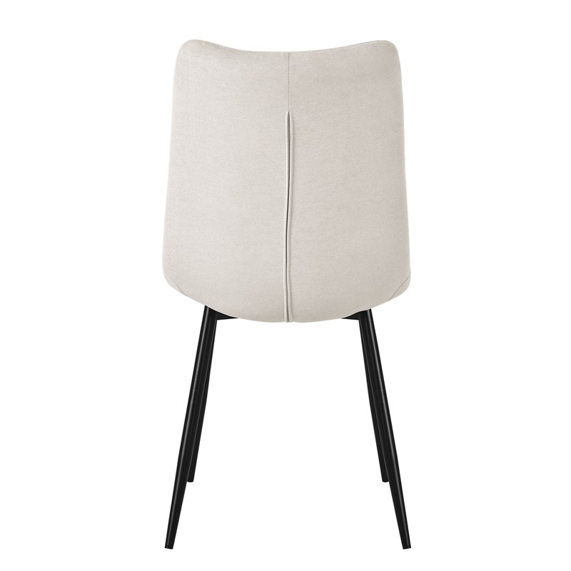 Esszimmerstühle 2er Set Beige Küchenstuhl mit Polyesterbezug und Stahlbeinen ML-Design