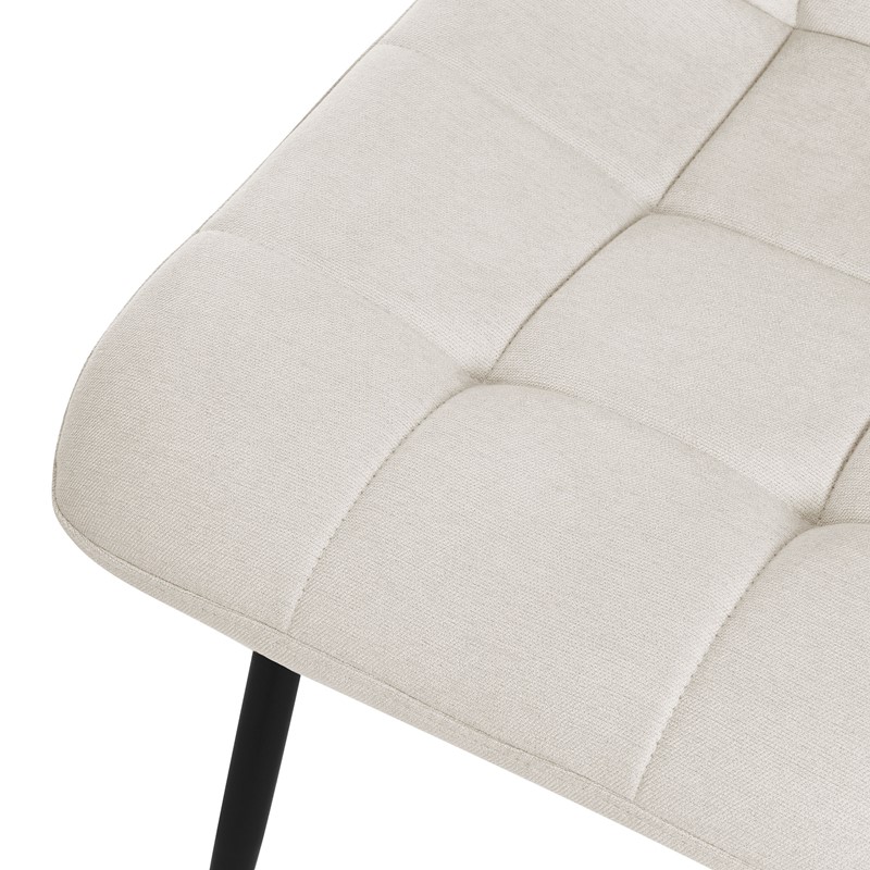 Esszimmerstühle 2er Set Beige Küchenstuhl mit Polyesterbezug und Stahlbeinen ML-Design