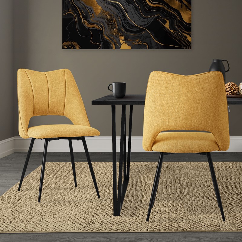 Esszimmerstuhl 2er Set Senfgelb gepolstert inkl. Montagematerial Polsterstuhl Küchenstuhl ML-Design Esszimmerstuhl 2er Set Senfgelb gepolstert inkl. Montagematerial Polsterstuhl Küchenstuhl ML-Design