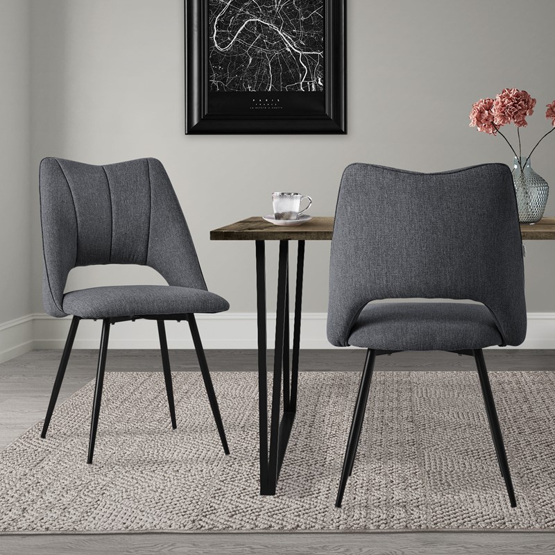 Esszimmerstuhl 2er Set Grau gepolstert inkl. Montagematerial Polsterstuhl Küchenstuhl ML-Design