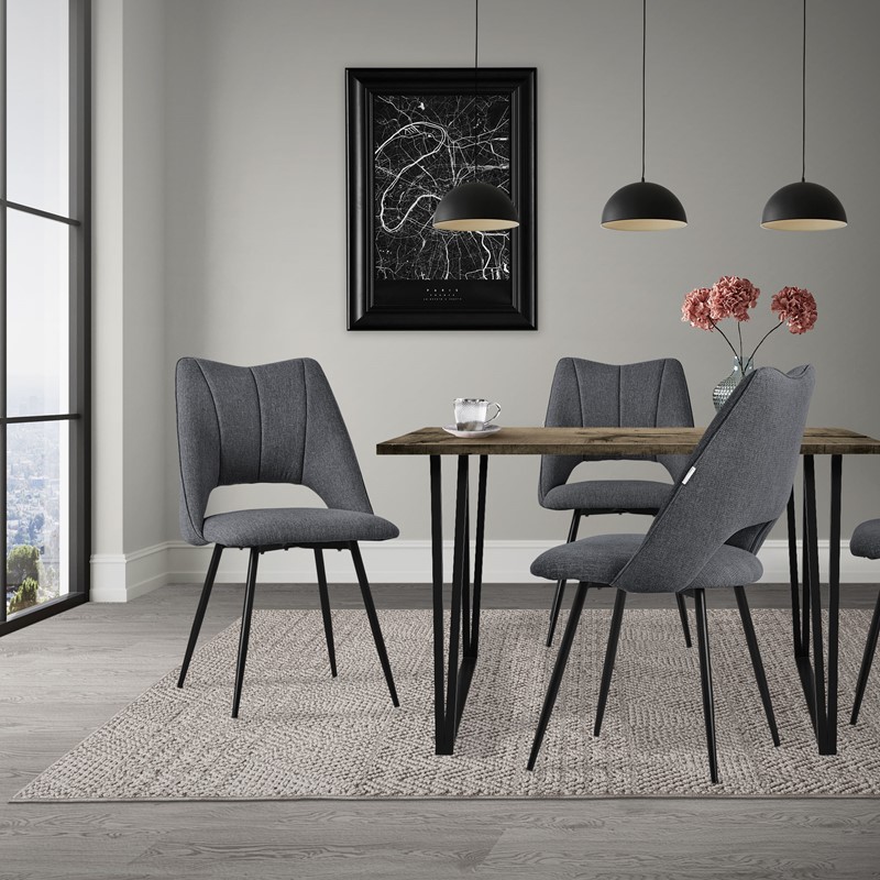 Esszimmerstuhl 2er Set Grau gepolstert inkl. Montagematerial Polsterstuhl Küchenstuhl ML-Design