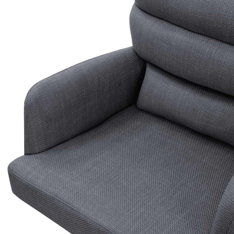 Esszimmerstuhl Anthrazit drehbar mit abnehmbaren Rückenkissen gepolstert bis 120 Kilogramm ML-Design