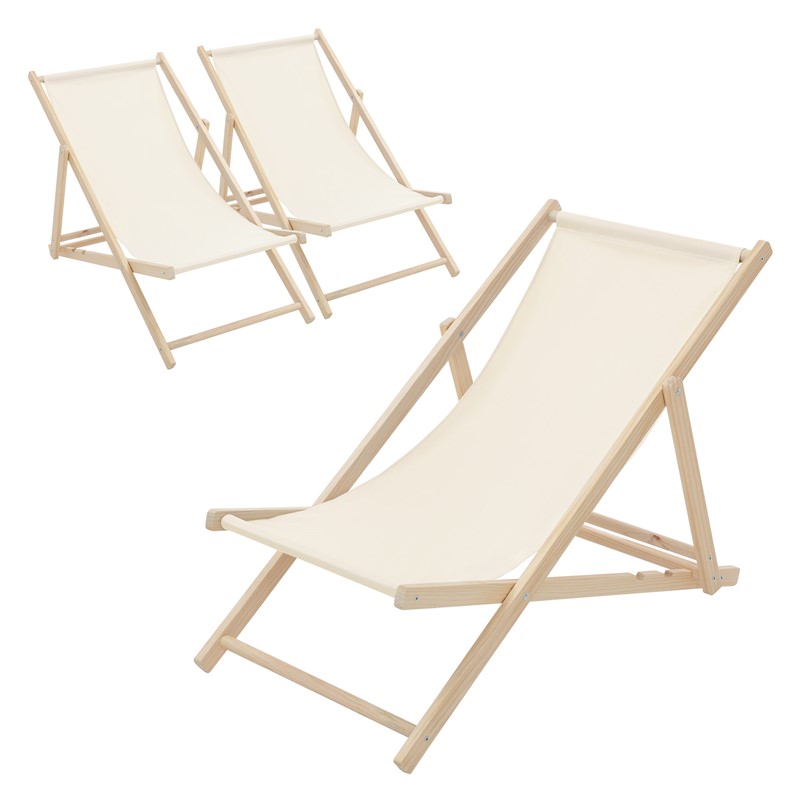 3er Set Liegestuhl klappbar Beige Holz verstellbare Rückenlehne bis 120 kg Sonnenliege Gartenliege Strandliege 3er Set Liegestuhl klappbar Beige Holz verstellbare Rückenlehne bis 120 kg Sonnenliege Gartenliege Strandliege