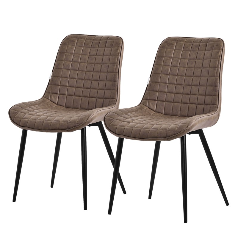 Esszimmerstuhl 2er Set Braun mit Kunstlederbezug und Stahlbeinen Küchenstuhl mit Rückenlehne ML-Design Esszimmerstuhl 2er Set Braun mit Kunstlederbezug und Stahlbeinen Küchenstuhl mit Rückenlehne ML-Design