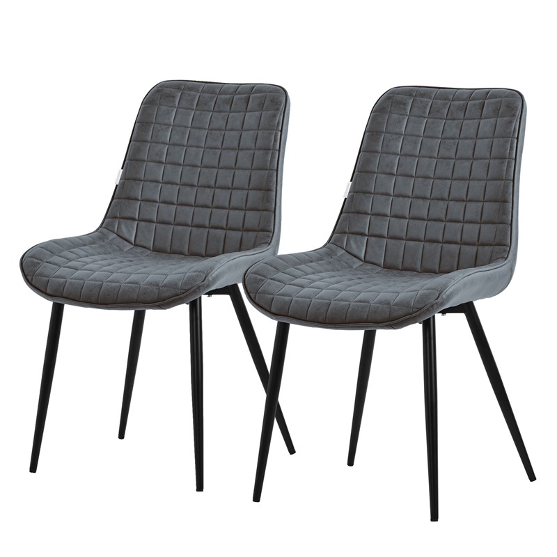 Esszimmerstuhl 2er Set Anthrazit mit Kunstlederbezug und Stahlbeinen Küchenstuhl mit Rückenlehne ML-Design Esszimmerstuhl 2er Set Anthrazit mit Kunstlederbezug und Stahlbeinen Küchenstuhl mit Rückenlehne ML-Design
