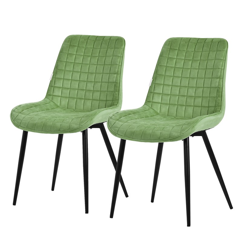 Esszimmerstuhl 2er Set Salbei mit Samtbezug und Stahlbeinen Küchenstuhl mit Rückenlehne ML-Design Esszimmerstuhl 2er Set Salbei mit Samtbezug und Stahlbeinen Küchenstuhl mit Rückenlehne ML-Design