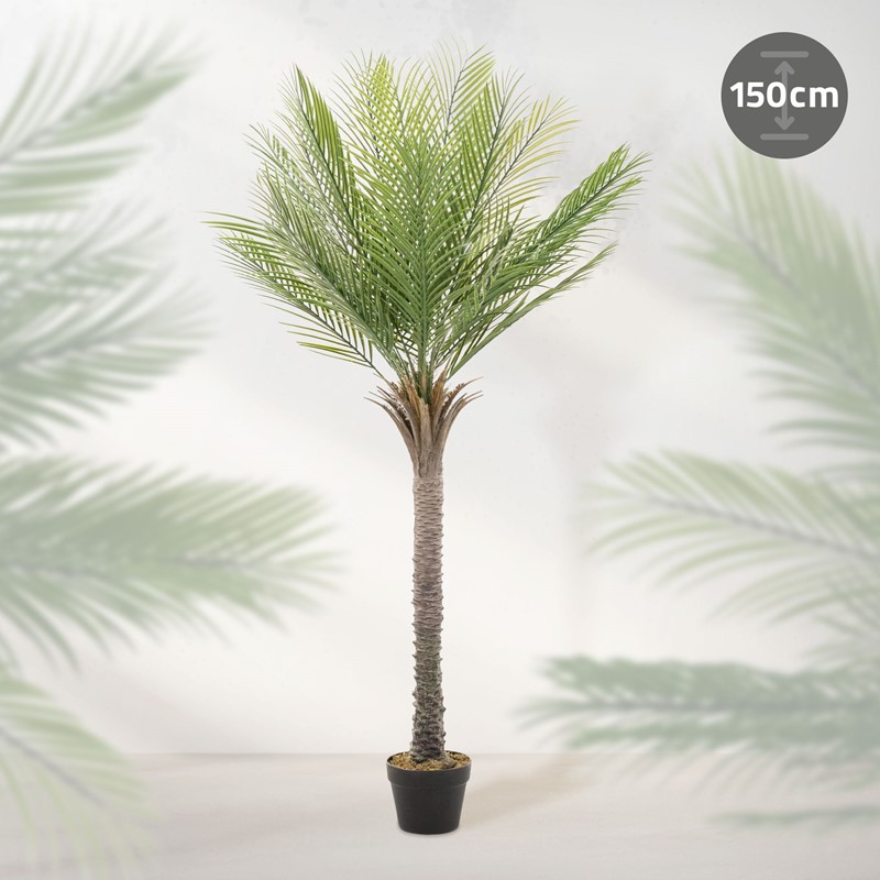 Künstliche Palme 150 cm Tropische Kunstpalme im Topf ML-Design