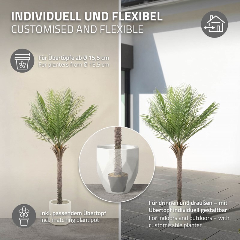 Künstliche Palme 150 cm Tropische Kunstpalme im Topf ML-Design