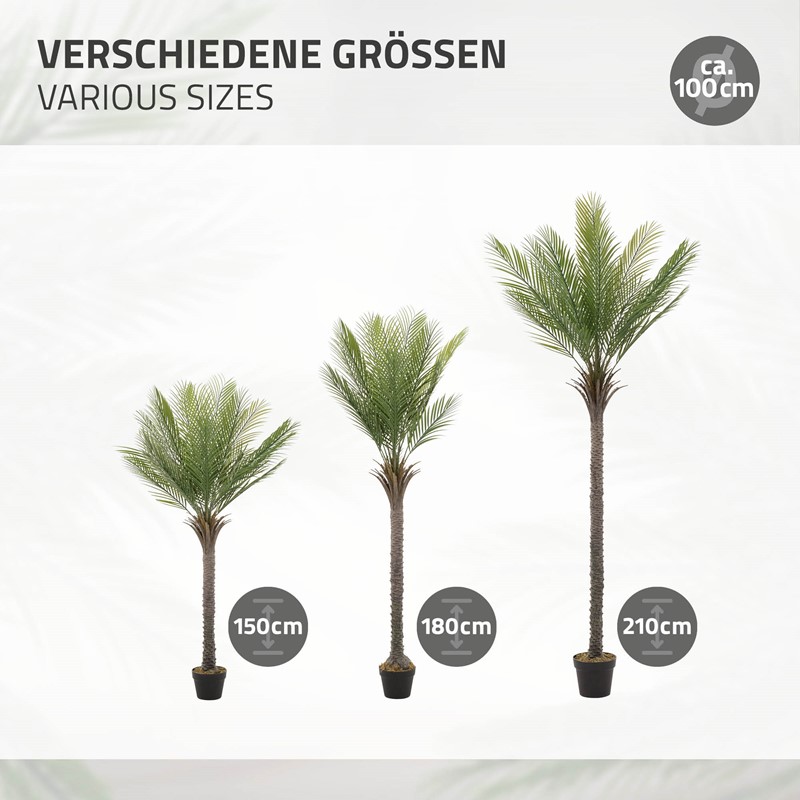 Künstliche Palme 150 cm Tropische Kunstpalme im Topf ML-Design