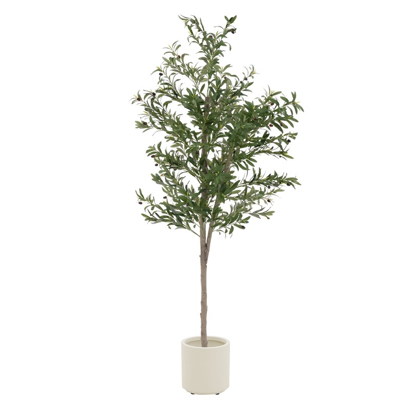Künstlicher Olivenbaum 210 cm Kunstpflanze mit Naturholzstamm und Früchten ML-Design Künstlicher Olivenbaum 210 cm Kunstpflanze mit Naturholzstamm und Früchten ML-Design