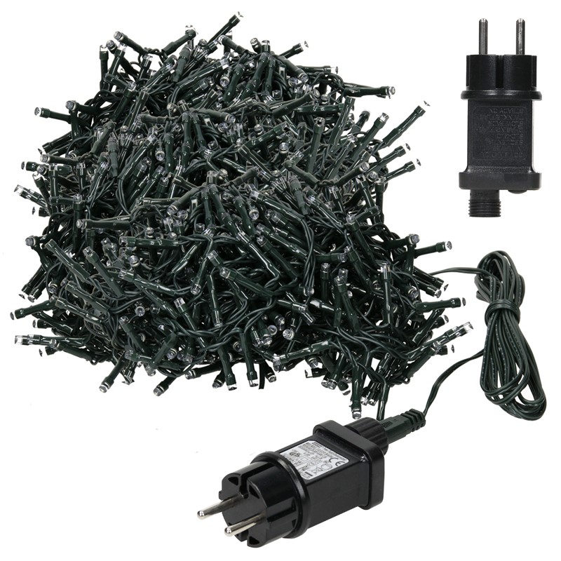 LED Clusterlichterkette bunt 36m mit 1800 Multi Color LEDs 8 Leuchtmodi mit Timerfunktion Spritzwassergeschützt