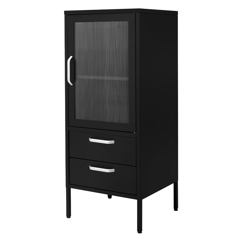 Vitrinenschrank 42x102x40 cm Schwarz aus Stahl Vitrine ML-Design Vitrinenschrank 42x102x40 cm Schwarz aus Stahl Vitrine ML-Design