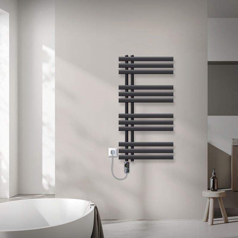 Badheizkörper Mittelanschluss 500x1000 mm Anthrazit mit Heizstab 300W LuxeBath Badheizkörper Mittelanschluss 500x1000 mm Anthrazit mit Heizstab 300W LuxeBath