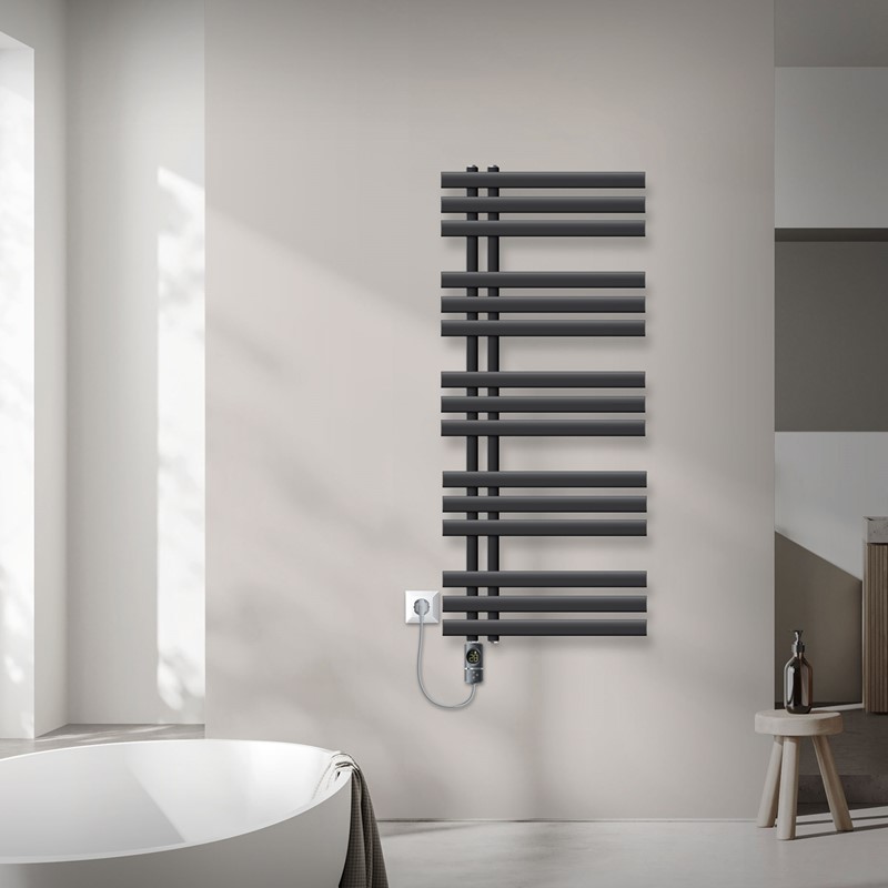 Badheizkörper Mittelanschluss 500x1200 mm Anthrazit mit Heizstab 900W LuxeBath Badheizkörper Mittelanschluss 500x1200 mm Anthrazit mit Heizstab 900W LuxeBath