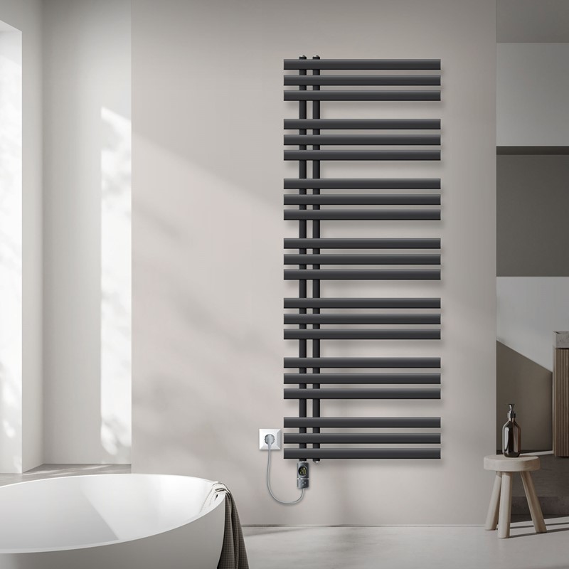 Badheizkörper Mittelanschluss 600x1600 mm Anthrazit mit Heizstab 1200W LuxeBath Badheizkörper Mittelanschluss 600x1600 mm Anthrazit mit Heizstab 1200W LuxeBath