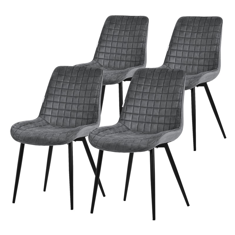 Esszimmerstuhl 4er Set Anthrazit mit Samtbezug und Stahlbeinen Küchenstuhl mit Rückenlehne ML-Design Esszimmerstuhl 4er Set Anthrazit mit Samtbezug und Stahlbeinen Küchenstuhl mit Rückenlehne ML-Design