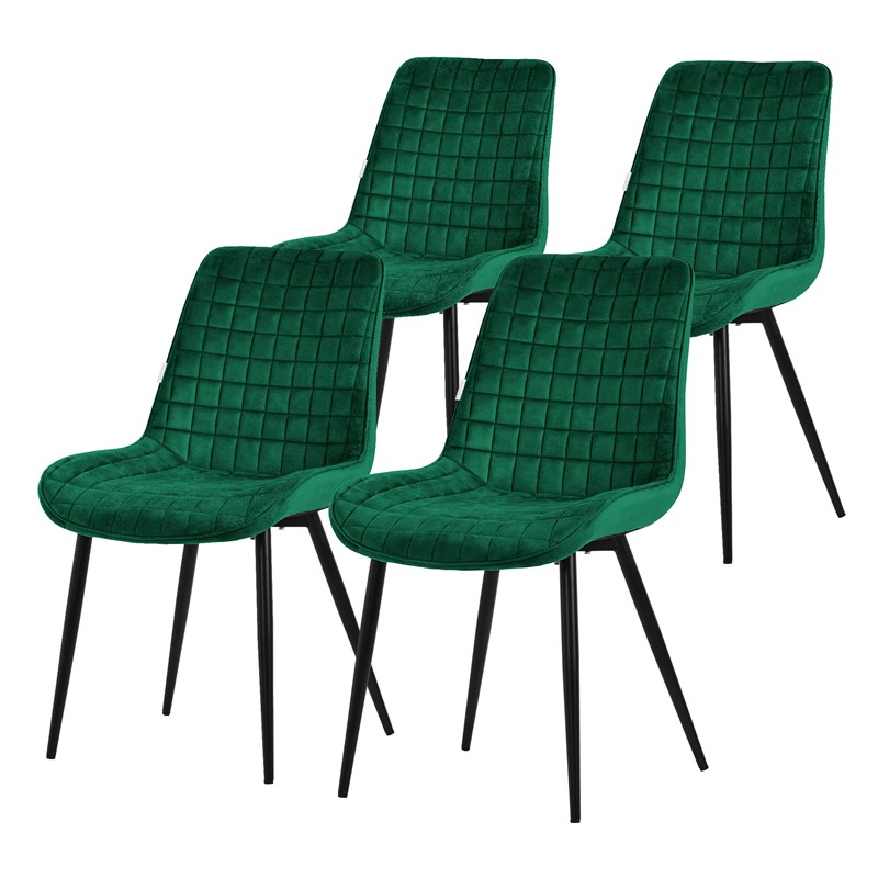 Esszimmerstuhl 4er Set Dunkelgrün mit Samtbezug und Stahlbeinen Küchenstuhl mit Rückenlehne ML-Design Esszimmerstuhl 4er Set Dunkelgrün mit Samtbezug und Stahlbeinen Küchenstuhl mit Rückenlehne ML-Design