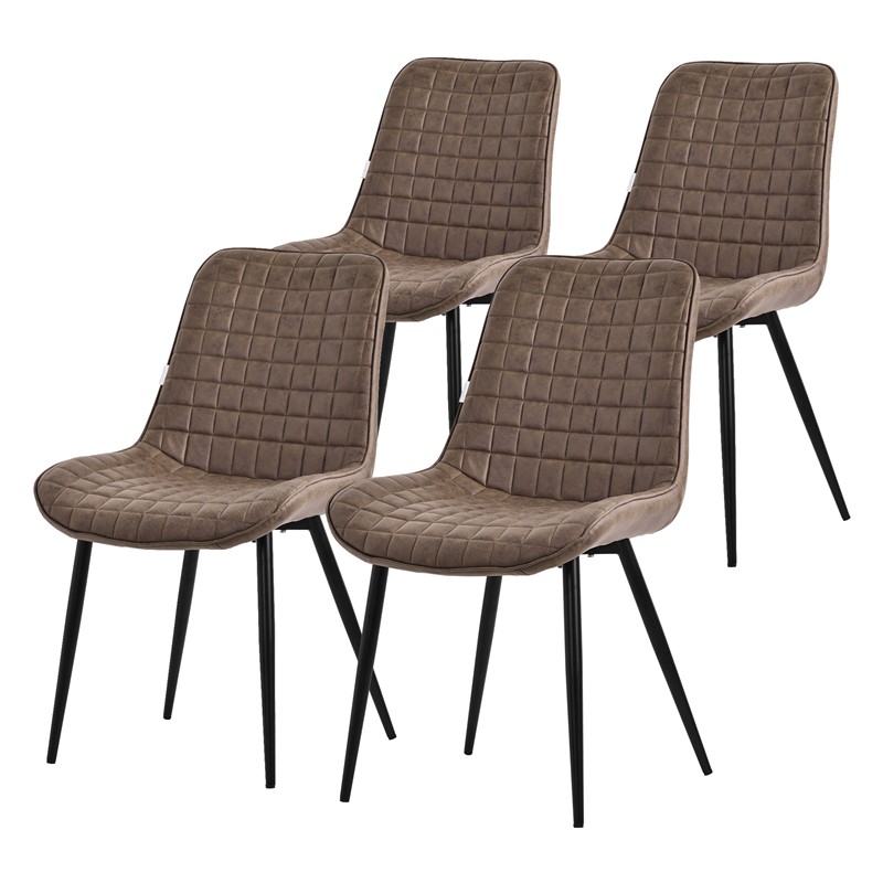 Esszimmerstuhl 4er Set Braun mit Kunstlederbezug und Stahlbeinen Küchenstuhl mit Rückenlehne ML-Design Esszimmerstuhl 4er Set Braun mit Kunstlederbezug und Stahlbeinen Küchenstuhl mit Rückenlehne ML-Design