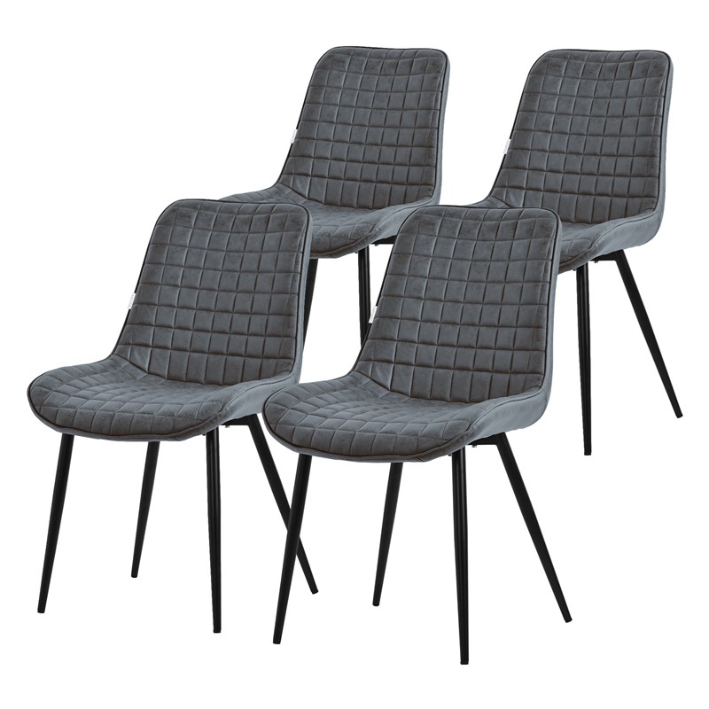 Esszimmerstuhl 4er Set Anthrazit mit Kunstlederbezug und Stahlbeinen Küchenstuhl mit Rückenlehne ML-Design Esszimmerstuhl 4er Set Anthrazit mit Kunstlederbezug und Stahlbeinen Küchenstuhl mit Rückenlehne ML-Design