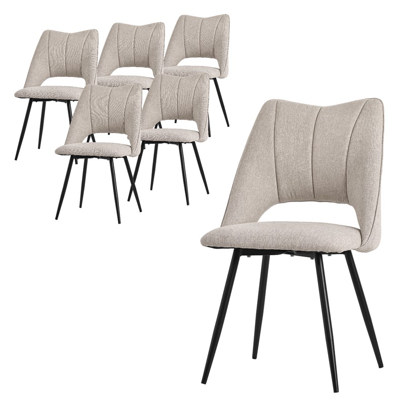 Esszimmerstuhl 6er Set Beige gepolstert inkl. Montagematerial Polsterstuhl Küchenstuhl ML-Design Esszimmerstuhl 6er Set Beige gepolstert inkl. Montagematerial Polsterstuhl Küchenstuhl ML-Design