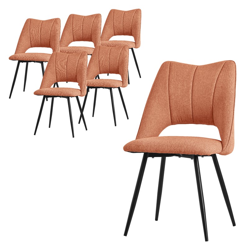 Esszimmerstuhl 6er Set Orange gepolstert inkl. Montagematerial Polsterstuhl Küchenstuhl ML-Design Esszimmerstuhl 6er Set Orange gepolstert inkl. Montagematerial Polsterstuhl Küchenstuhl ML-Design