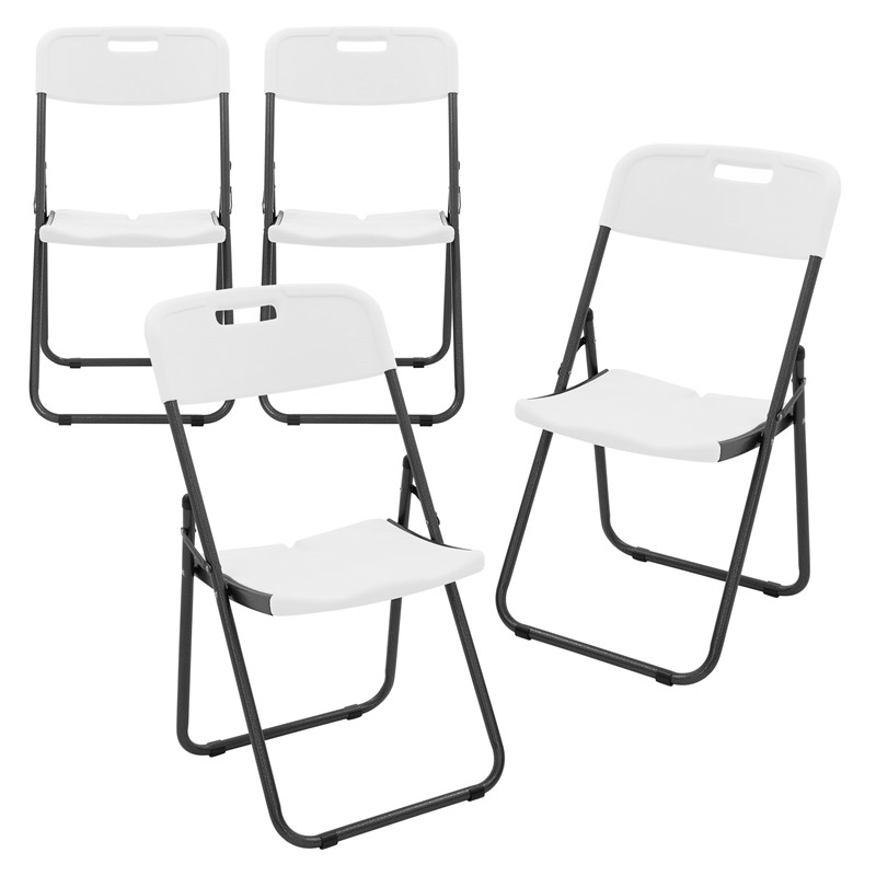 4er Set Balkonstuhl Klappbar Kunststoff Weiß Bistrostuhl Gartenstuhl 4er Set Balkonstuhl Klappbar Kunststoff Weiß Bistrostuhl Gartenstuhl