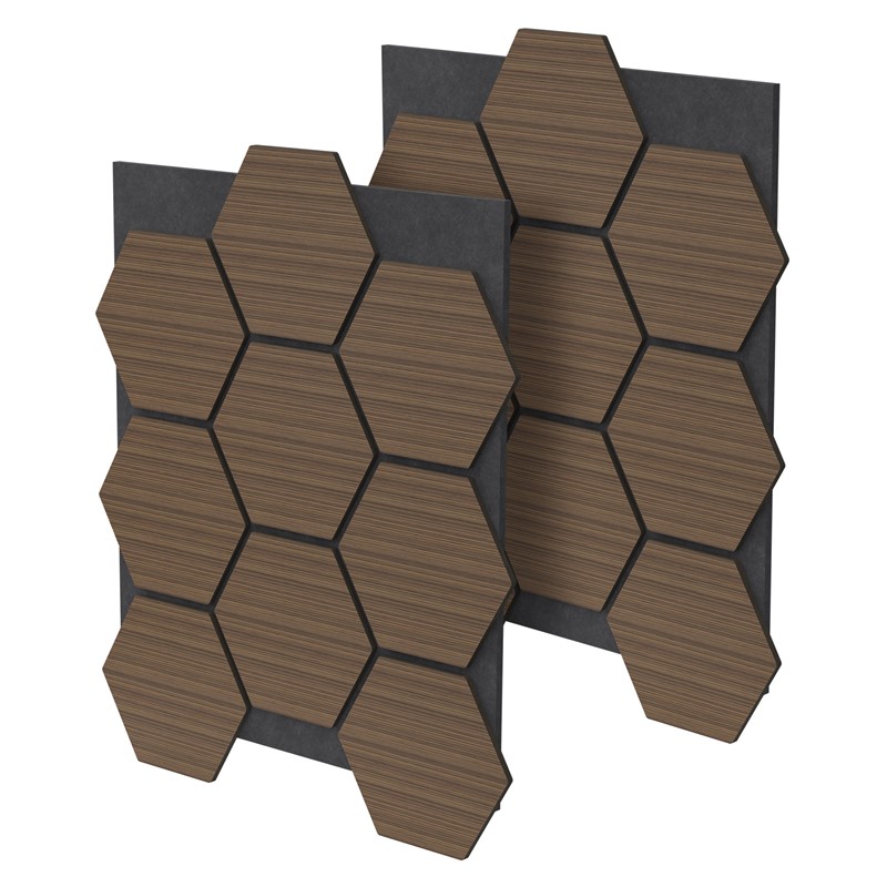 2er Set Akustikpaneele für 1m² Braun Wandpaneele Hexagon Schallabsorber Schalldämmung ML-Design 2er Set Akustikpaneele für 1m² Braun Wandpaneele Hexagon Schallabsorber Schalldämmung ML-Design