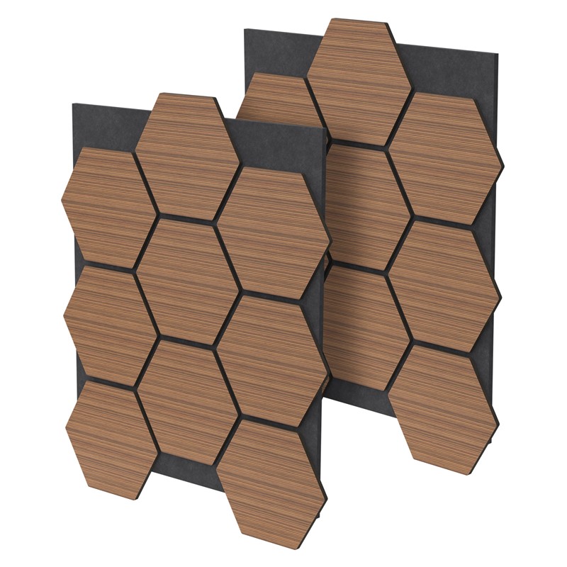 2er Set Akustikpaneele für 1m² Teak Wandpaneele Hexagon Schallabsorber Schalldämmung ML-Design 2er Set Akustikpaneele für 1m² Teak Wandpaneele Hexagon Schallabsorber Schalldämmung ML-Design