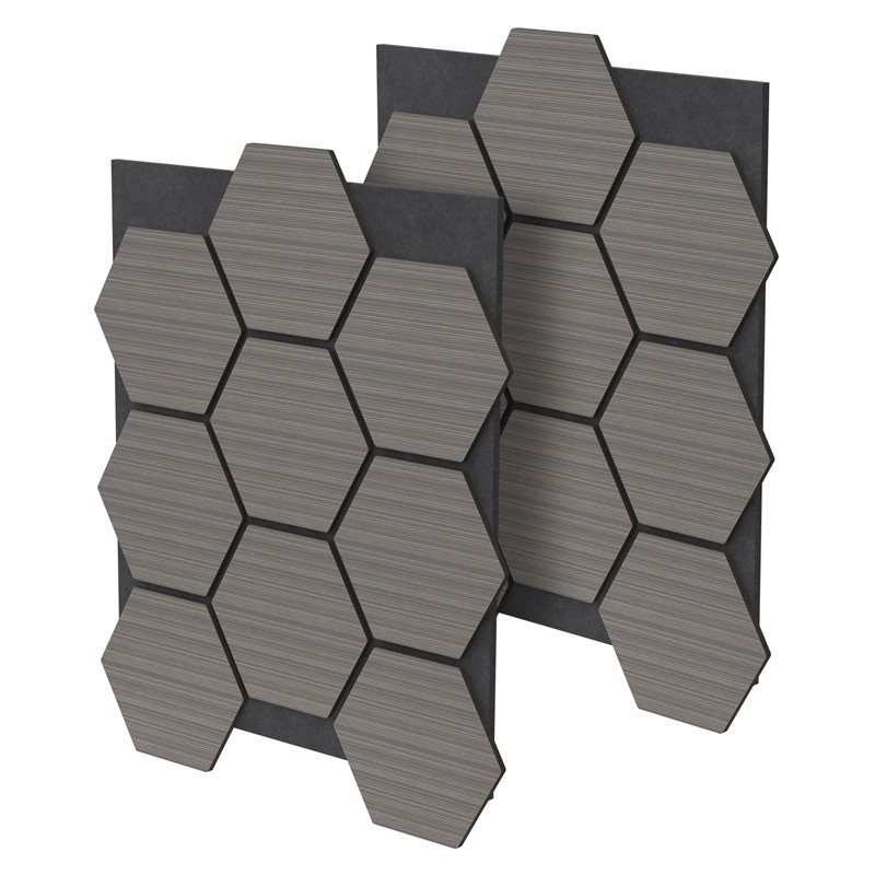 2er Set Akustikpaneele für 1m² Grau Wandpaneele Hexagon Schallabsorber Schalldämmung ML-Design 2er Set Akustikpaneele für 1m² Grau Wandpaneele Hexagon Schallabsorber Schalldämmung ML-Design