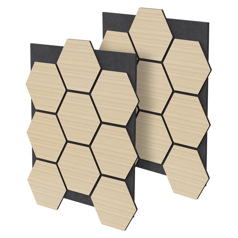 2er Set Akustikpaneele für 1m² Eiche Wandpaneele Hexagon Schalldämmung ML-Design 2er Set Akustikpaneele für 1m² Eiche Wandpaneele Hexagon Schalldämmung ML-Design