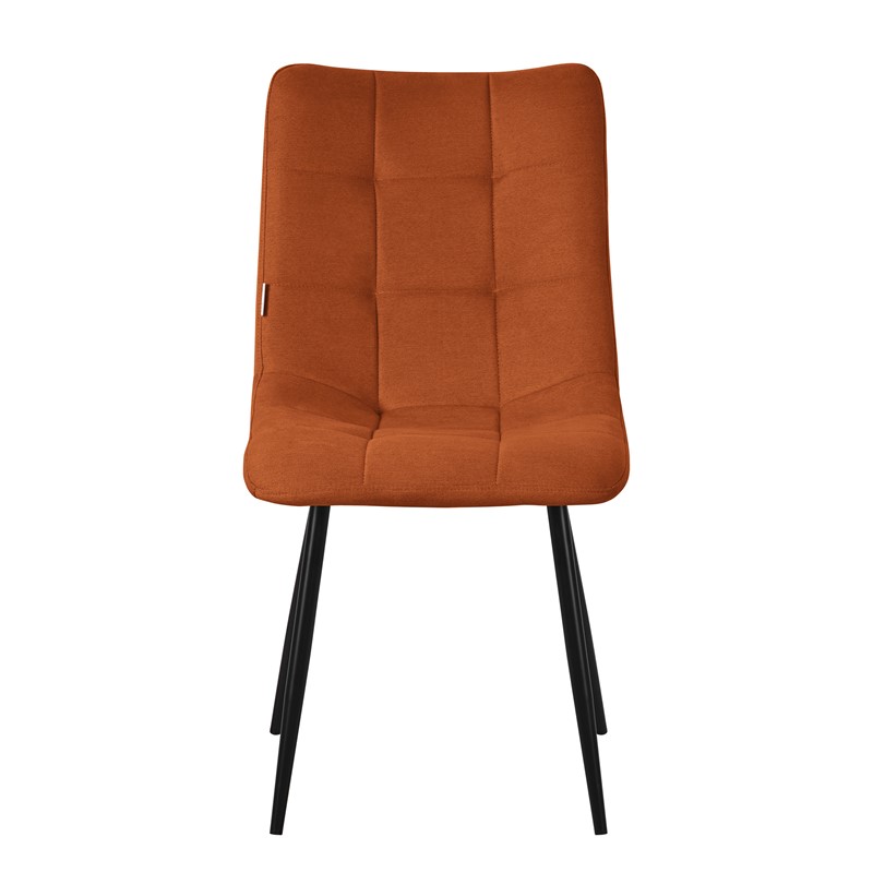 Esszimmerstühle 4er Set Orange Küchenstuhl mit Polyesterbezug und Stahlbeinen ML-Design
