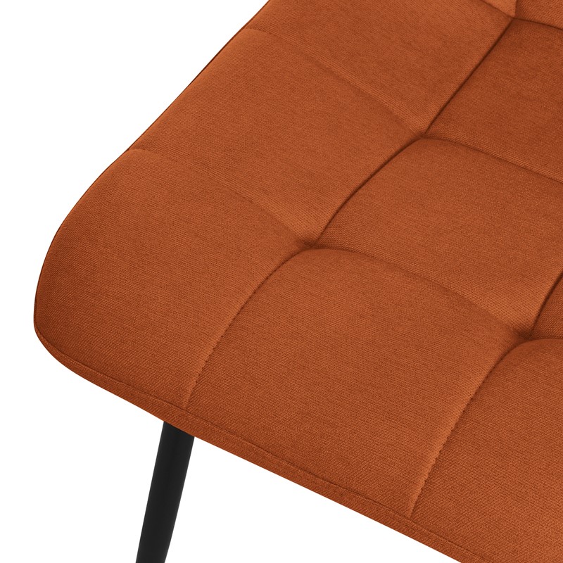 Esszimmerstühle 4er Set Orange Küchenstuhl mit Polyesterbezug und Stahlbeinen ML-Design