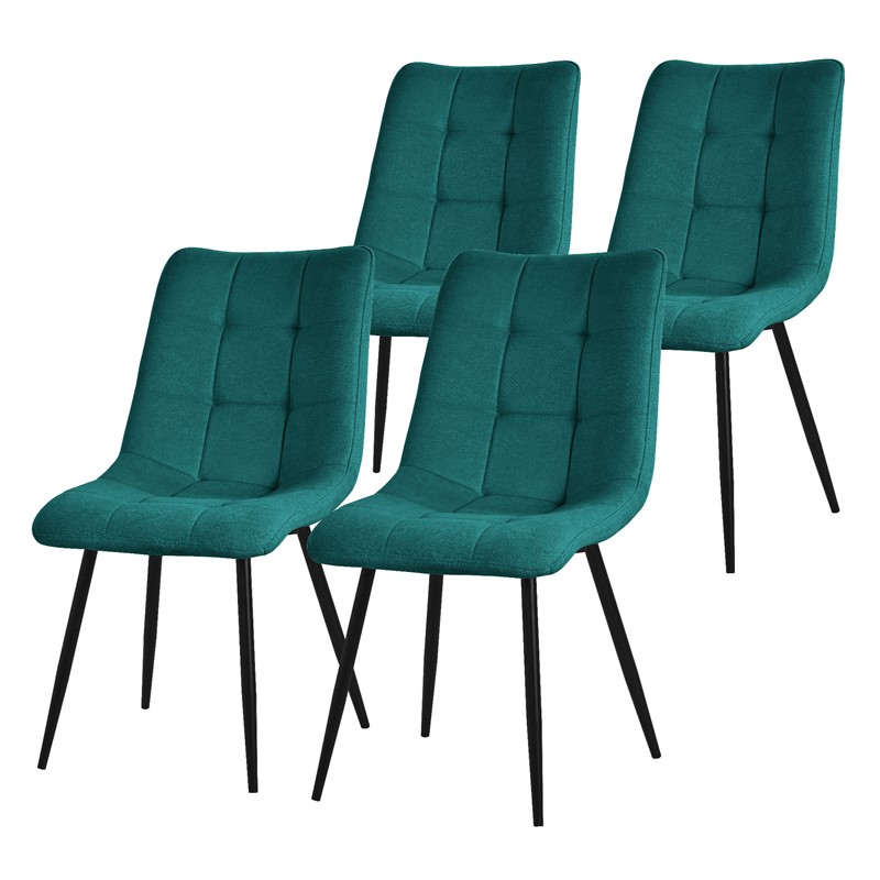 Esszimmerstühle 4er Set Petrol Küchenstuhl mit Polyesterbezug und Stahlbeinen ML-Design Esszimmerstühle 4er Set Petrol Küchenstuhl mit Polyesterbezug und Stahlbeinen ML-Design