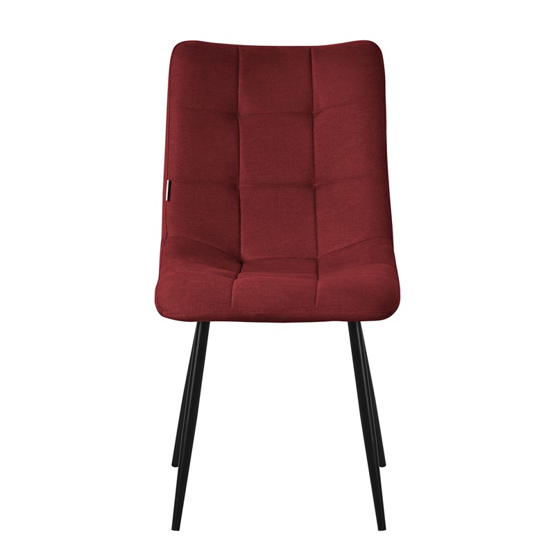Esszimmerstühle 6er Set Rot Küchenstuhl mit Polyesterbezug und Stahlbeinen ML-Design