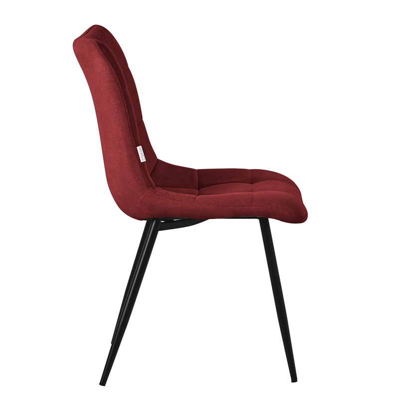 Esszimmerstühle 6er Set Rot Küchenstuhl mit Polyesterbezug und Stahlbeinen ML-Design