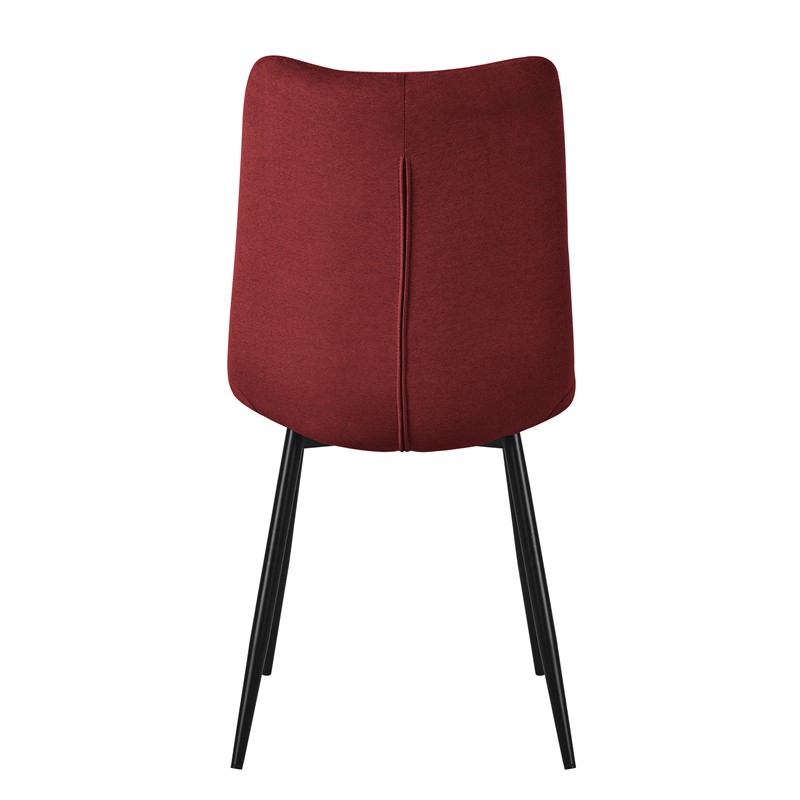 Esszimmerstühle 6er Set Rot Küchenstuhl mit Polyesterbezug und Stahlbeinen ML-Design