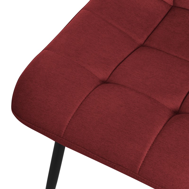Esszimmerstühle 6er Set Rot Küchenstuhl mit Polyesterbezug und Stahlbeinen ML-Design