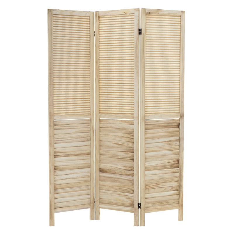 Paravent 3 teilig 170x121 cm Raumteiler faltbar aus Holz Osaka ML-Design Paravent 3 teilig 170x121 cm Raumteiler faltbar aus Holz Osaka ML-Design