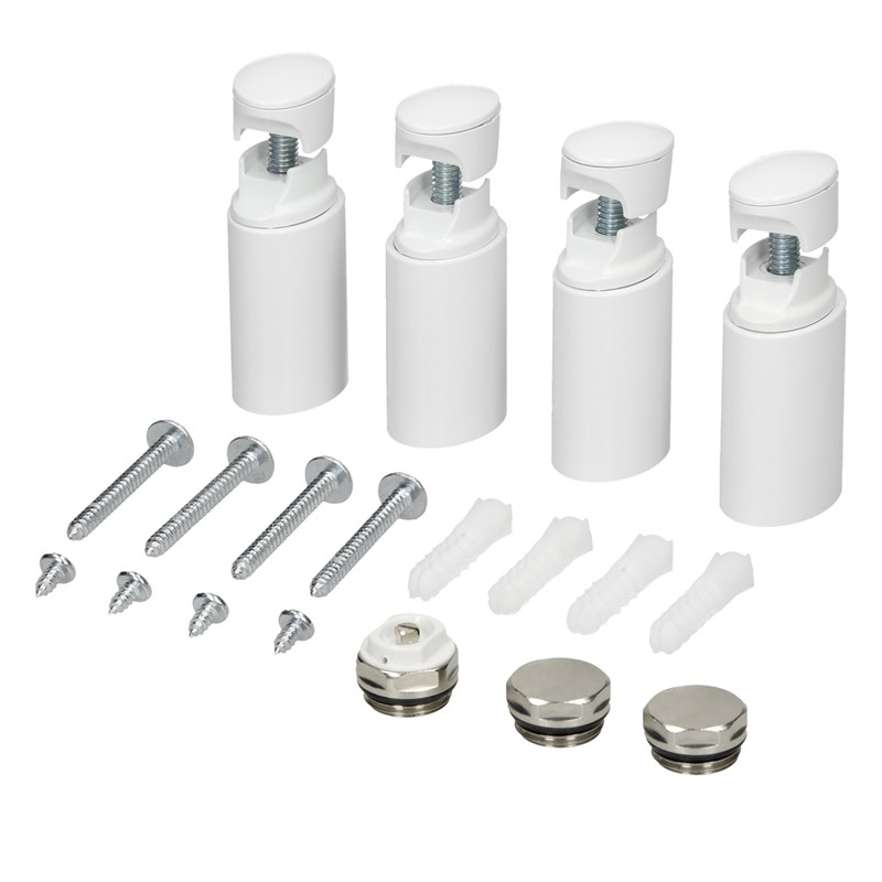 Elektrischer Badheizkörper mit Heizstab 1200W 300x1800 mm Weiß gerade Seitenanschluss & Thermostat LuxeBath