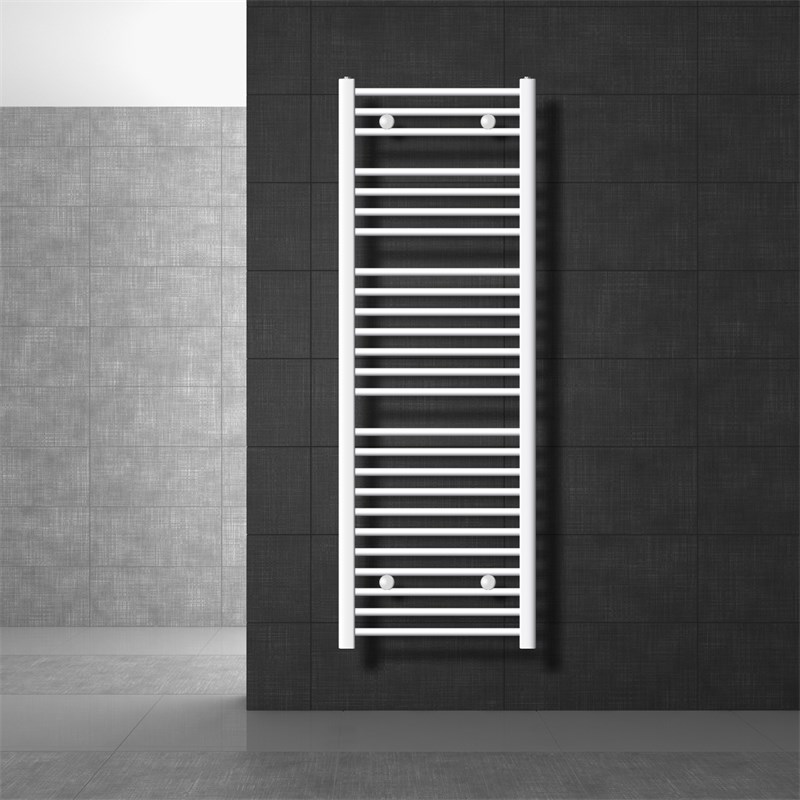 Elektrischer Badheizkörper mit Heizstab 1200W 500x1500 mm Weiß gebogen mit Seitenanschluss & Thermostat Digitalanzeige LuxeBath Elektrischer Badheizkörper mit Heizstab 1200W 500x1500 mm Weiß gebogen mit Seitenanschluss & Thermostat Digitalanzeige LuxeBath