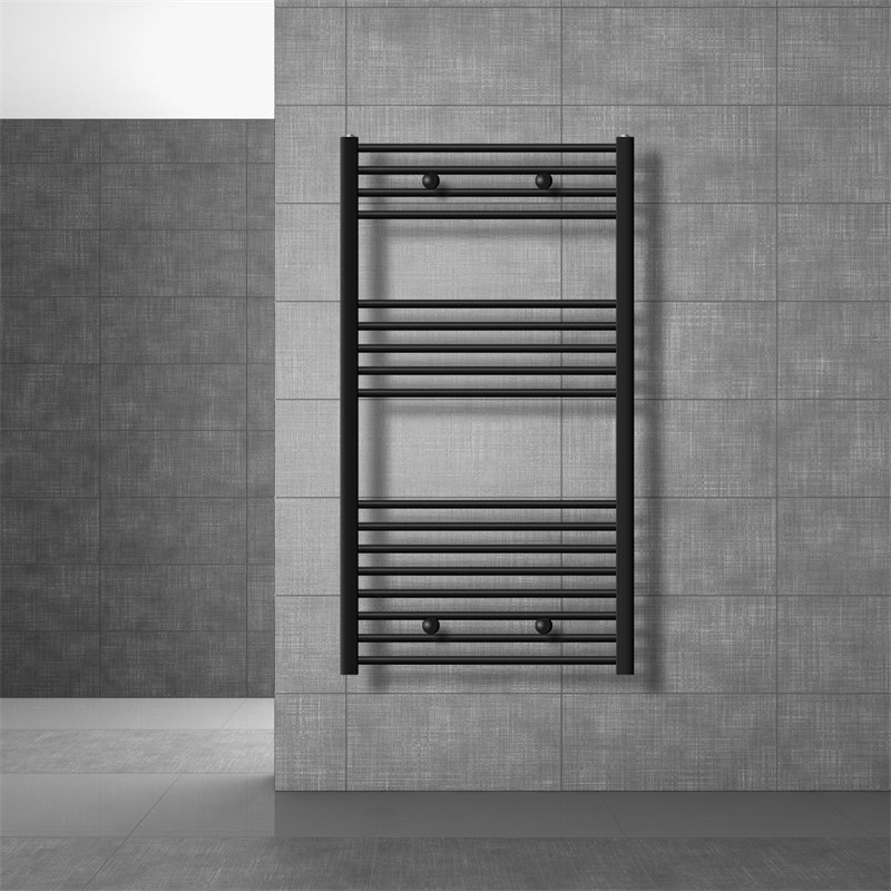 Design Badheizkörper Sahara Elektrisch mit Heizstab 900W 750x1200 mm gerade Schwarz matt Seitenanschluss LuxeBath Design Badheizkörper Sahara Elektrisch mit Heizstab 900W 750x1200 mm gerade Schwarz matt Seitenanschluss LuxeBath