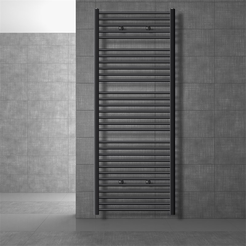 Elektrischer Badheizkörper mit Heizstab 1200W 750x1800 mm Anthrazit gerade Seitenanschluss & Thermostat Digitalanzeige LuxeBath Elektrischer Badheizkörper mit Heizstab 1200W 750x1800 mm Anthrazit gerade Seitenanschluss & Thermostat Digitalanzeige LuxeBath