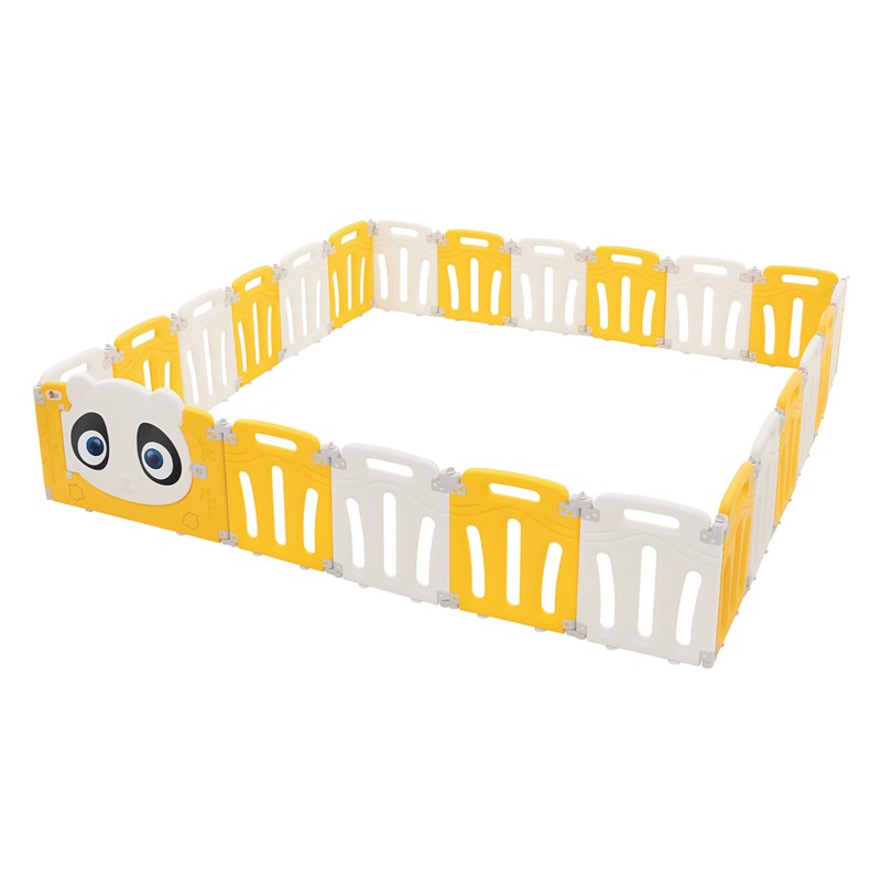 Laufgitter Baby Laufstall 240x240 cm Weiß, Gelb Panda Faltbar Krabbelgitter Joyz Laufgitter Baby Laufstall 240x240 cm Weiß, Gelb Panda Faltbar Krabbelgitter Joyz